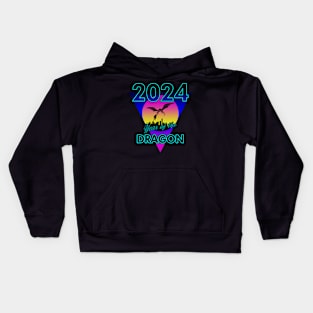 2024 New Year Of The Dragon 80's Inspired New Year Meme Kids Hoodie